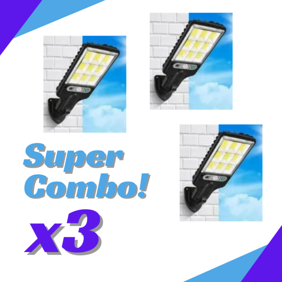 LAMPARA EXERIOR SOLAR LED DE 30W X3UND